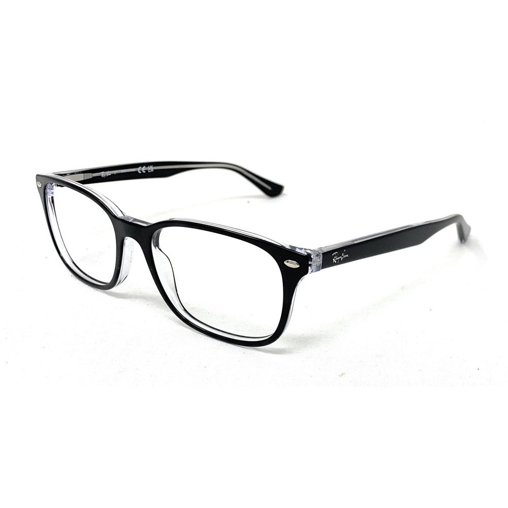 RAY-BAN RB 5375 2034 56-18-150 Black On Transparent Square Rx Eyeglass Frames